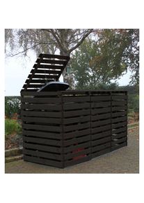 Promadino M&uuml;lltonnenbox &raquo;Vario V&laquo;, f&uuml;r 3 x 240 l, anthrazit grau Aufbewahrungsboxen