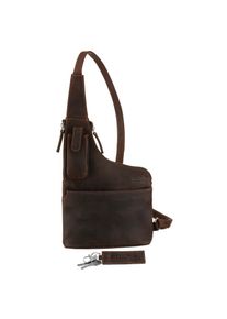 GreenLand Nature Umh&auml;ngetasche, aus Leder mit Handyfach und Schl&uuml;sselanh&auml;nger braun Taschen