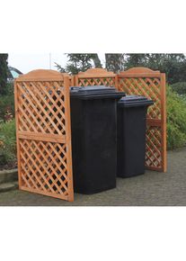 Promadino M&uuml;lltonnenbox &raquo;Rex&laquo;, Abtrennung, f&uuml;r 2 x 240 l braun Aufbewahrungsboxen