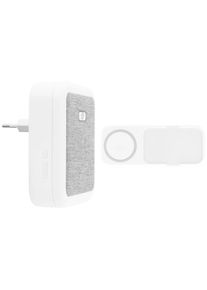 REV Funk-T&uuml;rgong &raquo;Orchestra Steckdose&laquo;, mit Taster wei&szlig; Lautst&auml;rke: max. 100 dB (4-Stufen regelbar), Gong: IP 20, Klingeltaster: IP 55