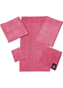 Ross Waschhandschuh &raquo;Cashmere feeling&laquo;, (6 tlg.), mit Wellen-Bord&uuml;re lila malve