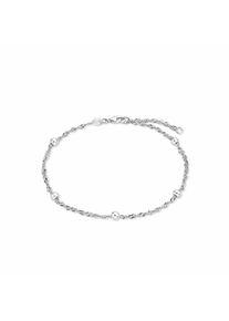 Amor Fu&szlig;kette &raquo;in Singapurkettengliederung mit kleinen K&uuml;gelchen, 2017452&laquo; silberfarben Fu&szlig;schmuck