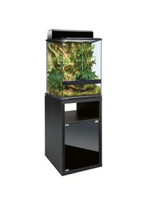 EXO TERRA Terrarium, (Set), Gesamtma&szlig; BxTxH: 45x65x130 cm, inkl. Steinmotivr&uuml;ckwand schwarz