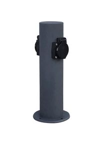 Heitronic Gartensteckdose &raquo;2-fach-Energieverteiler TOKIO&laquo;, (Packung, 1 St.), Edelstahl anthrazit lackiert grau Feste Montage, Montagematerial...