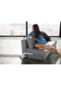 INNOVATION LIVING &trade; Schlafsofa &raquo;Cubed&laquo;, Kompaktes Klappsofa mit verchromten F&uuml;&szlig;en grau 565 granit