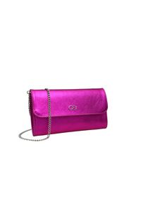 Collezione Alessandro Clutch &raquo;Eleganz&laquo;, aus Leder, mit separaten F&auml;chern pink