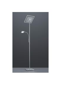 Trio LEUCHTEN LED Stehlampe &raquo;Wicket&laquo;, 2 flammig-flammig, Stehleuchte, Fluter Nickel matt, Touch Dimmer, flexibler Lesearm grau nickelfarben