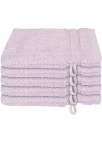 Schiesser Waschhandschuh &raquo;Frottier-Set Milano, 5x St&uuml;ck&laquo;, (5 tlg.), mit Webbord&uuml;re rosa rose