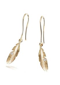 Goldmaid Paar Ohrh&auml;nger, 585/- Gelbgold 2 Brillanten 0, 04 ct. goldfarben Schlichtes Design f&uuml;r jedes Outfit