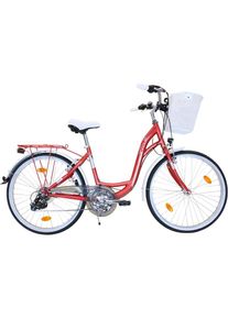 FASHION LINE Cityrad, 21 Gang, Shimano, TY 300 Schaltwerk, Kettenschaltung rot Fahrrad