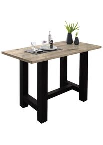 M&auml;usbacher M&Auml;USBACHER Bartisch, Gestell in U-Form (Breite 120, 140 oder 160 cm) schwarz schwarzstahl/sandeichefarben + schwarzstahl