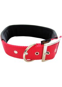 HEIM Hunde-Halsband, Nylon, mit Neopren-Futter, L&auml;nge: 60 cm rot rot-schwarz