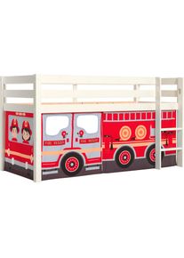 Vipack Spielbett &raquo;Pino&laquo;, mit Textil-Set, inkl. Rolllattenrost, in Natur, Wei&szlig; oder Grau wei&szlig;