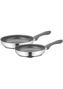 WMF Pfannen-Set &raquo;Sicilia&laquo;, Cromargan&reg; Edelstahl Rostfrei 18/10, (Set, 2 tlg.), Induktion schwarz edelstahlfarben/schwarz