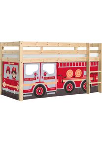 Vipack Spielbett &raquo;Pino&laquo;, mit Textil-Set, inkl. Rolllattenrost, in Natur, Wei&szlig; oder Grau beige natur