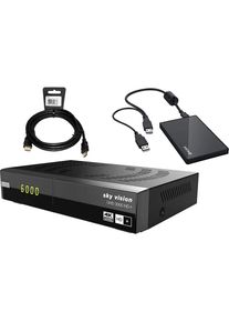 SKY VISION SAT-Receiver &raquo;UHD 3000 HD+ mit externer Festplatte&laquo;, (WLAN-LAN (Ethernet) USB PVR Ready-USB-Mediaplayer) schwarz Externe 1 TB-Festplatte...