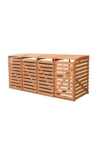 Promadino M&uuml;lltonnenbox, f&uuml;r 4x240 l aus Holz, BxTxH: 268x92x122 cm braun Aufbewahrungsboxen