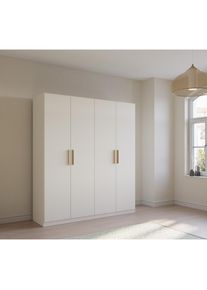 Rauch Dreht&uuml;renschrank &raquo;Skandi by Quadra Spin&laquo;, im Landhaus-Stil mit Massivholzgriffen aus Wildeiche wei&szlig; Alpinwei&szlig;