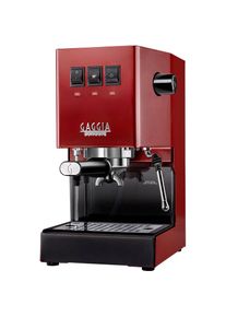 Gaggia Siebtr&auml;germaschine &raquo;New Classic Stainless Steel&laquo;, vom Erfinder des Espresso - Barista@Home-Experience rot
