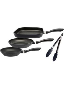 ELO Pfannen-Set &raquo;Alucast&laquo;, Aluminiumguss, (Set, 4 tlg.), Induktion, inkl. 1 Kochzange schwarz