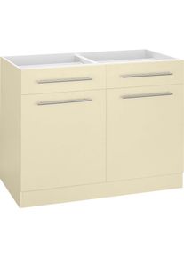 Wiho-K&uuml;chen WIHO K&Uuml;CHEN Unterschrank &raquo;Unna&laquo;, 100 cm breit, ohne Arbeitsplatte gelb vanille/vanille