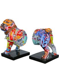 CASABLANCA BY GILDE Tierfigur &raquo;Buchst&uuml;tze 2er-Set Mops Street Art&laquo;, (1 St.), Graffiti-Design bunt wei&szlig;/bunt