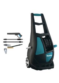 Makita Hochdruckreiniger &raquo;HW132&laquo;, 2100 Watt, 140 bar bunt Transparenter, von au&szlig;en einsehbarer Wasserfilter, gummibereifte R&auml;der, integrierter...