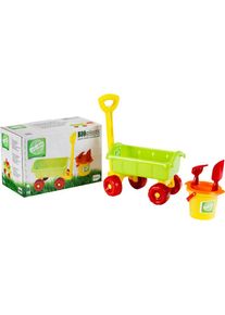 klein Sandeimer &raquo;Bio Bollerwagen und Eimer-Set&laquo;, mit Handschaufel, Handrechen und Sieb; Made in Germany bunt