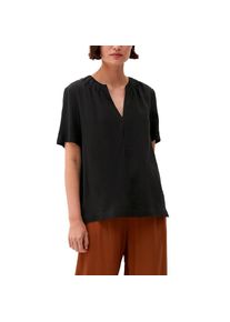 s.Oliver BLACK LABEL Kurzarmbluse, mit Tunika-Ausschnitt und Pintucks schwarz 48 Legere Kurzarmbluse in lockerer Passform von s.Oliver BLACK LABEL