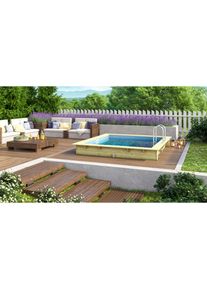 Karibu Rechteckpool &raquo;Milano&laquo;, (Set), BxLxH: 320x353x124cm braun kdi