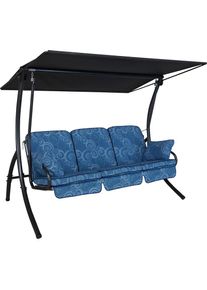 Angerer FREIZEITM&Ouml;BEL Hollywoodschaukel &raquo;Santorin&laquo;, inkl. Auflagen und Zierkissen blau blau + blau