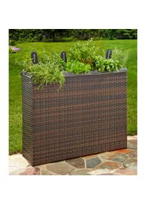 HANSE GARTENLAND Hochbeet, BxH: 100x80 cm, Rattangeflechtoptik braun Pflanzgef&auml;&szlig;e