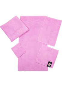 Ross Waschhandschuh &raquo;Cashmere feeling&laquo;, (6 tlg.), mit Wellen-Bord&uuml;re lila mauve