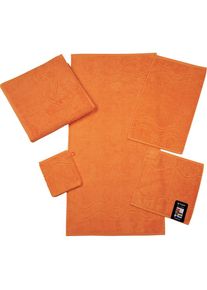 Ross Waschhandschuh &raquo;Cashmere feeling&laquo;, (6 tlg.), mit Wellen-Bord&uuml;re orange dahlie