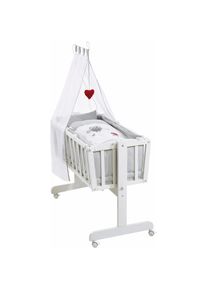 Roba&reg; Stubenbett &raquo;Komplettwiegenset, Adam und Eule&laquo;, mit Komplettausstattung wei&szlig;