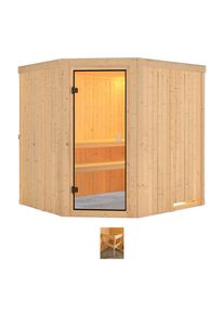 Welltime Sauna &raquo;Jupiter&laquo;, ohne Ofen beige naturbelassen