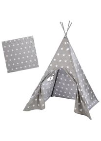Roba&reg; Spielzelt &raquo;LITTLE STARS&laquo;, 115 X 115 cm, H&ouml;he von 156 cm grau wei&szlig;/grau