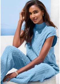 French Connection Witt Damen Pullunder, blau, Gr&ouml;&szlig;e 32/34, 33% Nylon, 32% Polyacryl, 30% Baumwolle, 5% Elasthan