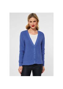 Street One Cardigan, im Basic-Stil mit Seitenschlitzen blau 38 dazzling blue Damencardigan in Unifarbe von Street One