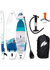 F 2 F2 Inflatable SUP-Board &raquo;Cruise&laquo;, (Set, 5 tlg.), mit Alupaddel blau Wassersportboards