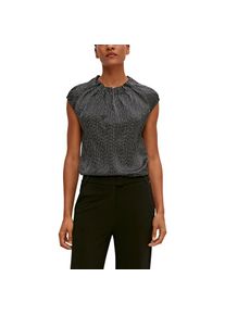 comma, COMMA Satinbluse, mit effektvollem R&uuml;schenkragen schwarz-wei&szlig; 36 schwarz-wei&szlig;-gemustert Edle Bluse mit R&uuml;schenkragen von COMMA