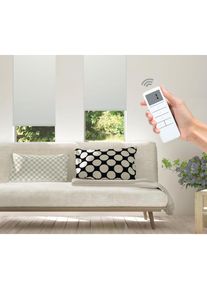 GOOD LIFE Elektrisches Rollo &raquo;Vau - SMART HOME&laquo;, Lichtschutz, ohne Bohren, mit Fernbedienung wei&szlig; stein/wei&szlig; + wei&szlig;