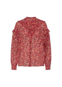 BOSS Orange Chiffonbluse, mit Seide und Volants bunt 46 Fuchsia/ Orange/ Taupe Bluse mit Volants