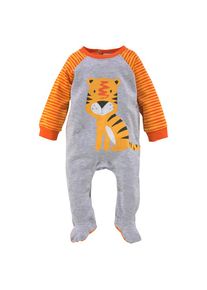 Klitzeklein Schlafoverall &raquo;LITTLE TIGER&laquo;, aus Bio-Baumwolle bunt 62/68 N-Gr grau-meliert-orange Schlafoverall von Klitzekleinf&uuml;r babys