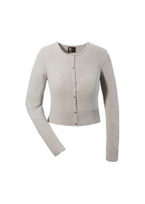 Turi Landhaus Trachtenstrickjacke, mit Schmuckkn&ouml;pfen - Made in Europe grau 36 Mit traditionellem Strickmuster