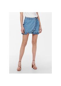 Only Jeansrock &raquo;ONLLUNA LIFE REG FRILL DNM SKIRT&laquo; blau S (36) medium blue denim Wickelrock von Only mit R&uuml;schen