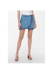 Only Jeansrock &raquo;ONLLUNA LIFE REG FRILL DNM SKIRT&laquo; blau XS (34) medium blue denim Wickelrock von Only mit R&uuml;schen
