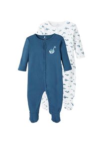 name it Schlafoverall &raquo;NBMNIGHTSUIT 2P W/F MAJOLICA WHALE&laquo;, (Packung, 2 tlg.) blau 62 N-Gr blau, wei&szlig; gemustert 2er Pack Schlafoveralls von name it...