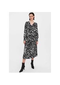 V&eacute;ro Moda VERO MODA Blusenkleid &raquo;VMLIVA L/S CALF DRESS WVN&laquo; schwarz-wei&szlig; L N-Gr black w. pristine aop liva Elegantes Midikleid von VERO MODA