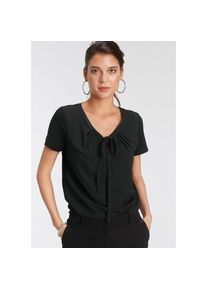 Laura Scott Shirtbluse, mit Chiffon Vorderteil - NEUE FARBEN schwarz 38 schwarz (aus nachhaltigem Material) Elegante Bluse von Laura Scott